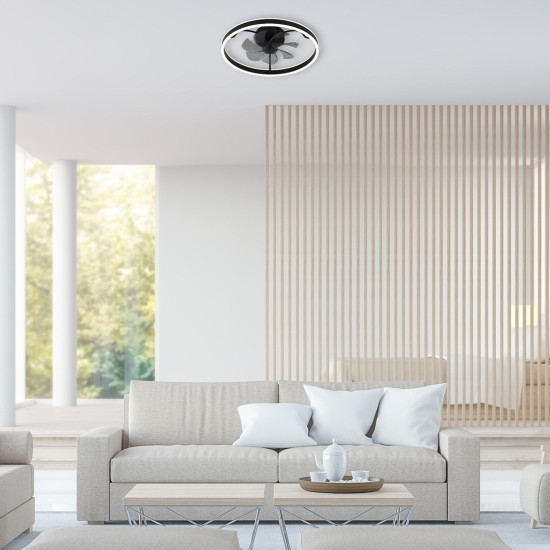 Rábalux Fanfy fekete LED mennyezeti ventilátoros lámpa (RAB-71337) LED 1 izzós IP20