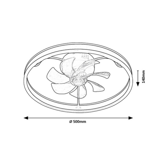 Rábalux Fanfy fekete LED mennyezeti ventilátoros lámpa (RAB-71337) LED 1 izzós IP20