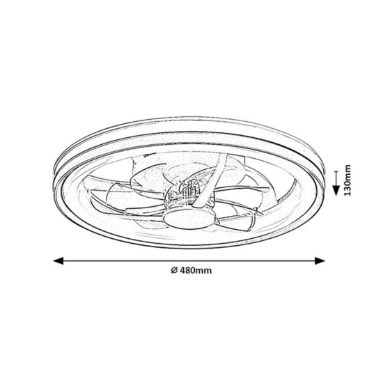 Rábalux Fanricius ezüst LED mennyezeti ventilátoros lámpa (RAB-71335) LED 1 izzós IP20