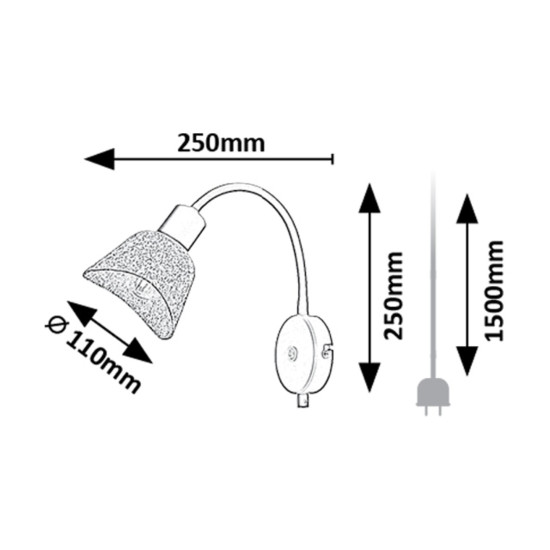 Rábalux Farelia fekete falikar (RAB-73009) E14 1 izzós IP20