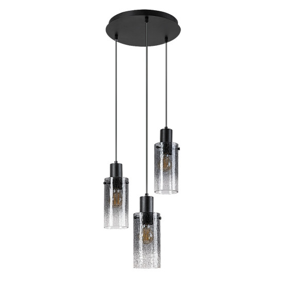 Rábalux Fumea fekete függesztett lámpa (RAB-72038) E27 3 izzós IP20