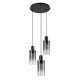 Rábalux Fumea fekete függesztett lámpa (RAB-72038) E27 3 izzós IP20