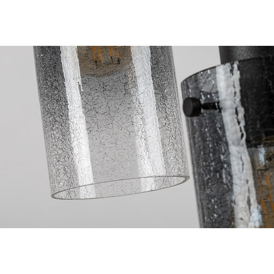 Rábalux Fumea fekete függesztett lámpa (RAB-72038) E27 3 izzós IP20