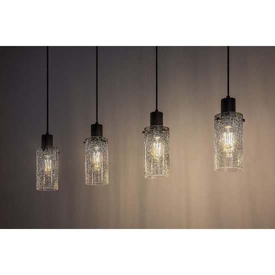 Rábalux Fumea fekete függesztett lámpa (RAB-72039) E27 4 izzós IP20