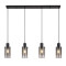 Rábalux Fumea fekete függesztett lámpa (RAB-72039) E27 4 izzós IP20