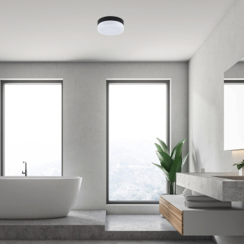 Rábalux Gaelo fekete fürdőszobai LED mennyezeti lámpa (RAB-75026) LED 1 izzós IP44