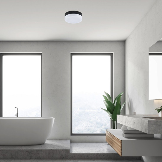 Rábalux Gaelo fekete fürdőszobai LED mennyezeti lámpa (RAB-75026) LED 1 izzós IP44