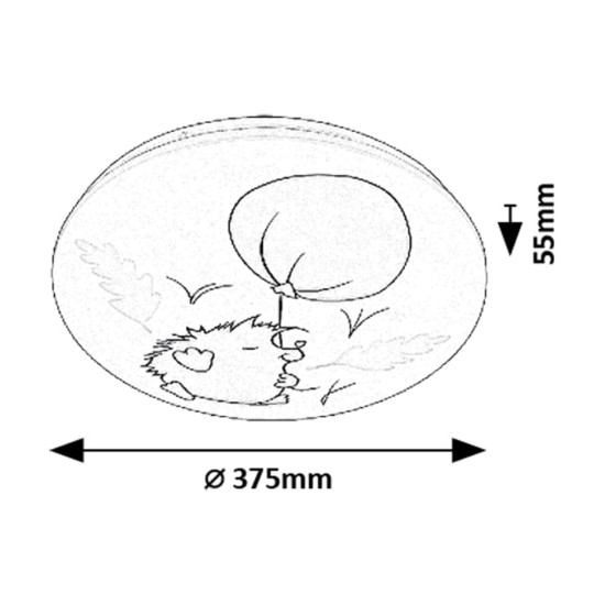 Rábalux Hedgy fehér gyerek LED mennyezeti lámpa (RAB-71191) LED 1 izzós IP20