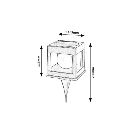 Rábalux Holne fekete LED napelemes kültéri leszúrható lámpa (RAB-77188) LED 1 izzós IP44