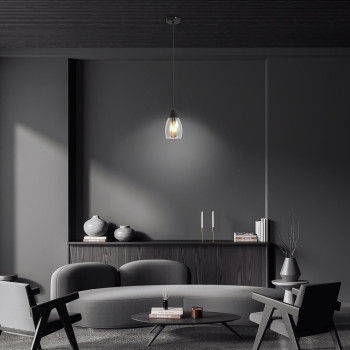 Rábalux Ilmari fekete függesztett lámpa (RAB-72181) E27 1 izzós IP20