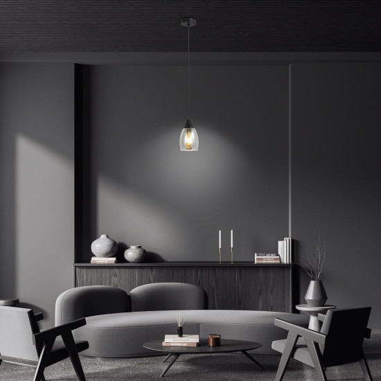 Rábalux Ilmari fekete függesztett lámpa (RAB-72181) E27 1 izzós IP20