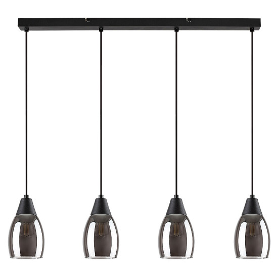 Rábalux Ilmari fekete függesztett lámpa (RAB-72184) E27 4 izzós IP20