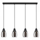 Rábalux Ilmari fekete függesztett lámpa (RAB-72184) E27 4 izzós IP20