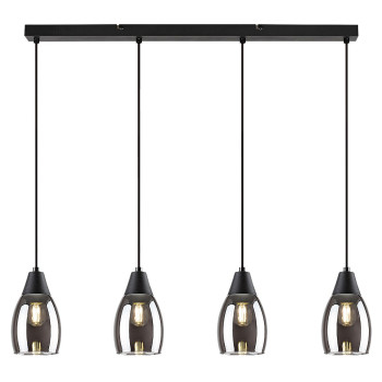 Rábalux Ilmari fekete függesztett lámpa (RAB-72184) E27 4 izzós IP20