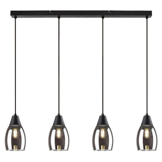 Rábalux Ilmari fekete függesztett lámpa (RAB-72184) E27 4 izzós IP20