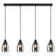 Rábalux Ilmari fekete függesztett lámpa (RAB-72184) E27 4 izzós IP20