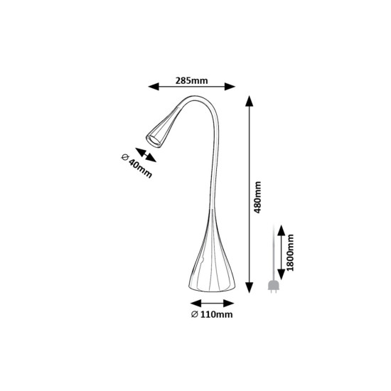 Rábalux Jeff 2 fehér LED asztali lámpa (RAB-74205) LED 1 izzós IP20