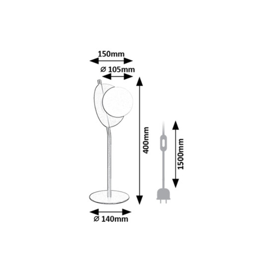 Rábalux Jules fekete asztali lámpa (RAB-74221) G9 1 izzós IP20