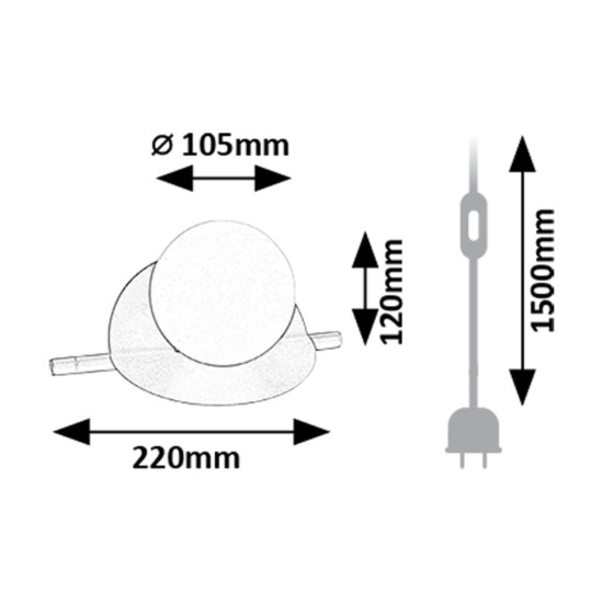 Rábalux Jules fekete asztali lámpa (RAB-74222) G9 1 izzós IP20