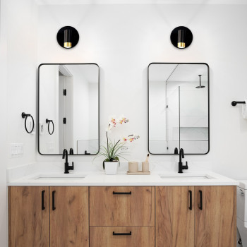 Rábalux Kadir fekete-arany fürdőszobai LED falikar (RAB-75040) LED 1 izzós IP44