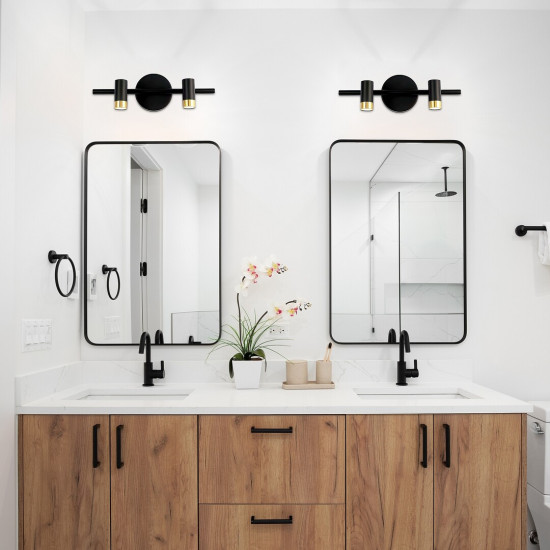 Rábalux Kadir fekete-arany fürdőszobai LED falikar (RAB-75041) LED 1 izzós IP44