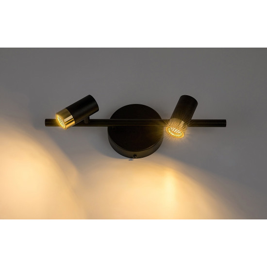 Rábalux Kadir fekete-arany fürdőszobai LED falikar (RAB-75041) LED 1 izzós IP44