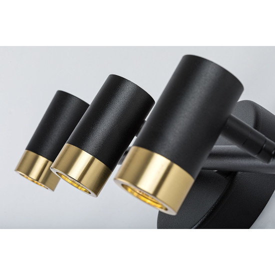 Rábalux Kadir fekete-arany fürdőszobai LED falikar (RAB-75042) LED 1 izzós IP44