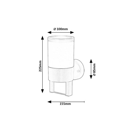 Rábalux Leitha fekete LED kültéri fali lámpa (RAB-77130) LED 1 izzós IP44
