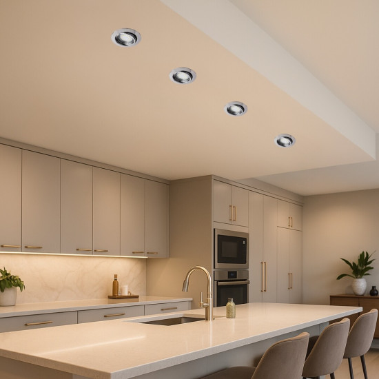 Rábalux Lite króm LED beépíthető lámpa szett (RAB-1050) LED+GU10 1 izzós IP40