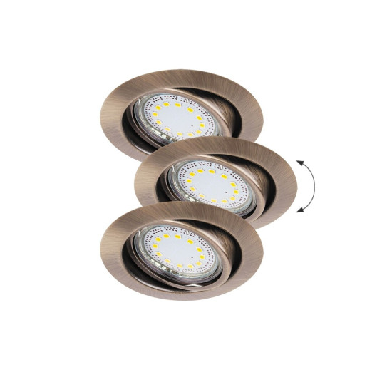 Rábalux Lite bronz LED beépíthető lámpa szett (RAB-1051) LED+GU10 1 izzós IP40