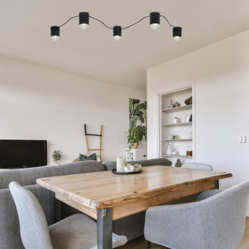 Rábalux Looplab fekete mennyezeti lámpa (RAB-71295) G9 5 izzós IP20