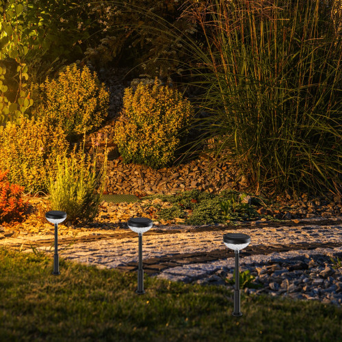 Rábalux Monor fekete LED napelemes kültéri leszúrható lámpa (RAB-77177) LED 1 izzós IP44