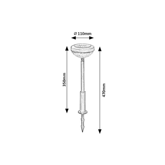 Rábalux Monor fekete LED napelemes kültéri leszúrható lámpa (RAB-77177) LED 1 izzós IP44