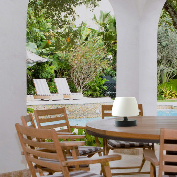 Rábalux Odera fekete hordozható LED asztali lámpa (RAB-7040) LED 1 izzós IP44