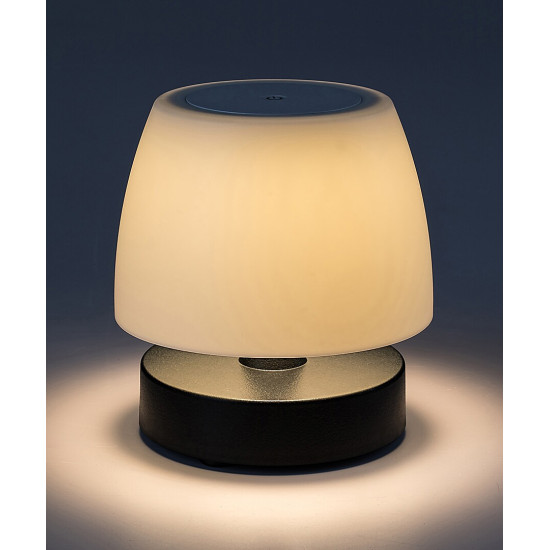 Rábalux Odera fekete hordozható LED asztali lámpa (RAB-7040) LED 1 izzós IP44