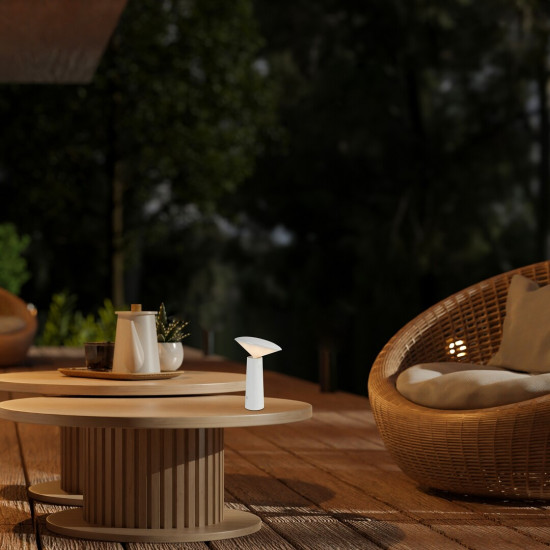 Rábalux Polperro fehér kültéri hordozható LED asztali lámpa (RAB-77146) LED 1 izzós IP20