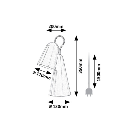 Rábalux Rabal fekete asztali lámpa (RAB-74225) E14 1 izzós IP20