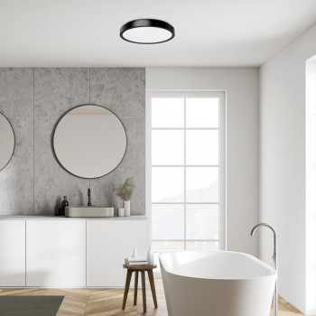 Rábalux Samira fekete fürdőszobai LED mennyezeti lámpa (RAB-71254) LED 1 izzós IP44