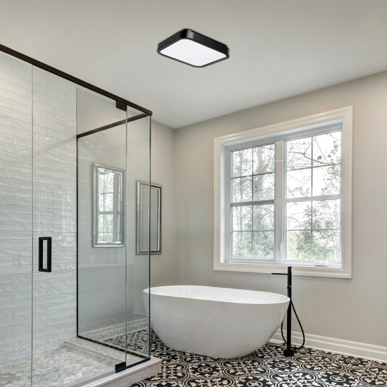 Rábalux Samira fekete fürdőszobai LED mennyezeti lámpa (RAB-71255) LED 1 izzós IP44