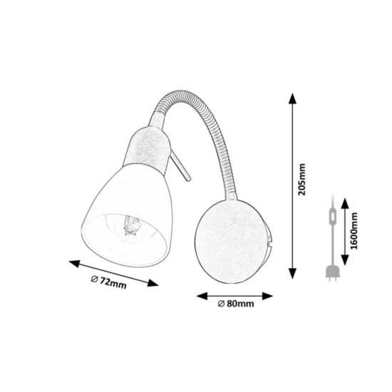 Rábalux Soma fekete fali spotlámpa (RAB-73090) E14 1 izzós IP20