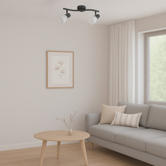 Rábalux Soma fekete mennyezeti spotlámpa (RAB-73092) E14 2 izzós IP20