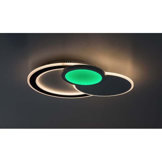 Rábalux Stavros fekete-fehér LED mennyezeti lámpa (RAB-71402) LED 1 izzós IP20