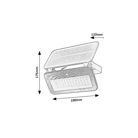 Rábalux Tarcal fekete mozgásérzékelős LED kültéri fali lámpa (RAB-77160) LED 1 izzós IP65