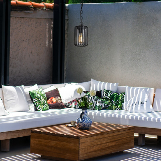 Rábalux Tarpa fekete kültéri függesztett lámpa (RAB-77107) E27 1 izzós IP44