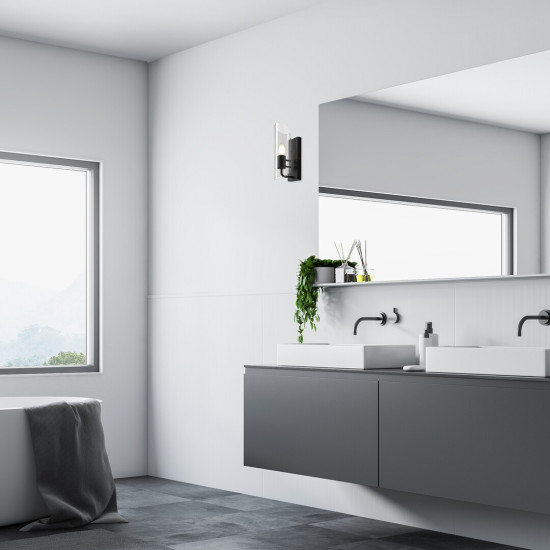 Rábalux Teodoro fekete fürdőszobai falikar (RAB-75027) E14 1 izzós IP44