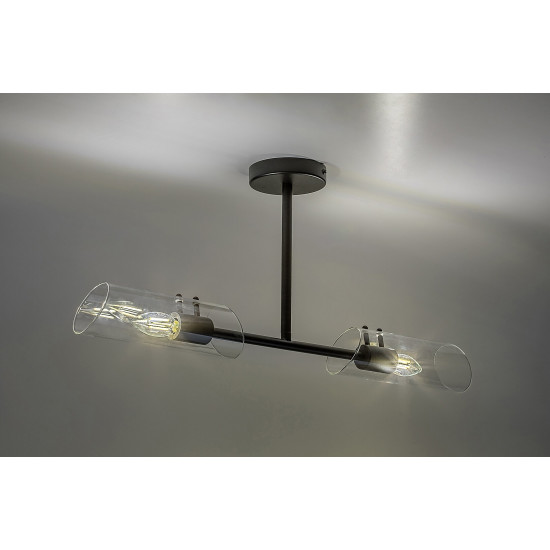 Rábalux Teodoro fekete fürdőszobai mennyezeti lámpa (RAB-75028) E14 2 izzós IP44