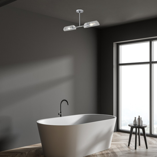 Rábalux Teodoro króm fürdőszobai mennyezeti lámpa (RAB-75030) E14 2 izzós IP44