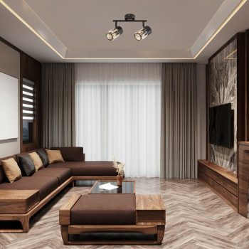 Rábalux Venaro fekete mennyezeti spotlámpa (RAB-73060) E14 2 izzós IP20