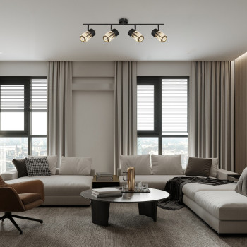 Rábalux Venaro fekete mennyezeti spotlámpa (RAB-73062) E14 4 izzós IP20