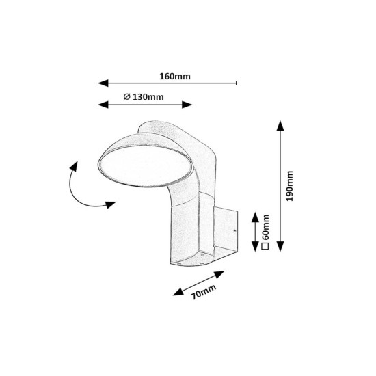 Rábalux Wengen fekete LED kültéri fali lámpa (RAB-77148) LED 1 izzós IP54